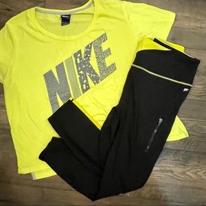 Motion365 Fabletics Leggings XL Black and Neon